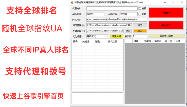 谷歌全球优化快排工具（可任意国家排名）